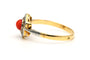 Bague 54 Bague Art Déco en or jaune et blanc sertie de corail 58 Facettes B767