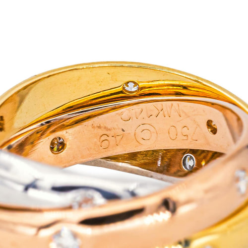 Bague 49 Cartier Bague Trinity Or rose, Or jaune, Or blanc Diamant 58 Facettes 4437821CN