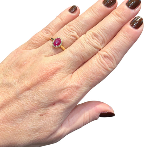 Bague 54 Bague rubis pavage Diamants 58 Facettes 7455 A