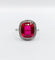Ring Art Deco white gold, synthetic ruby and rose-cut diamonds (circa 1930) 