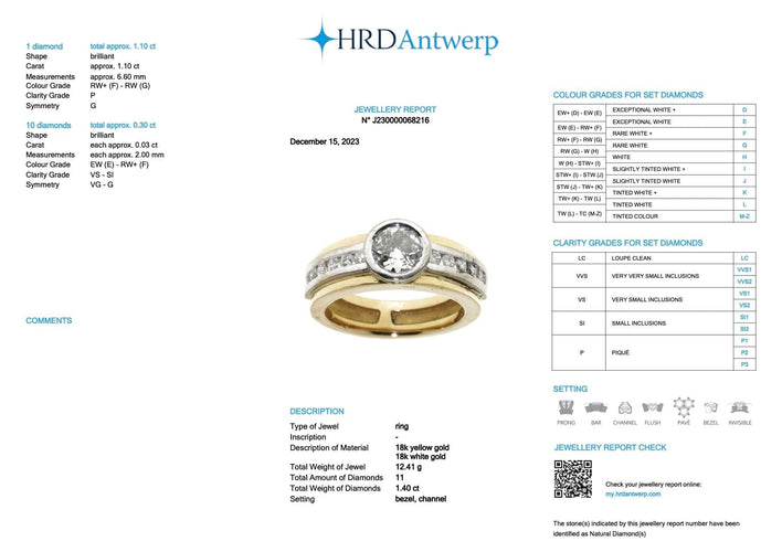 Bague Bague en or jaune et blanc avec diamant 58 Facettes