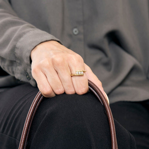 Bague 56.5 Bague d'union en or jaune et diamants 58 Facettes LP1348/11