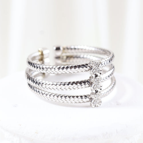 Bague 66 Bague TOUS en or blanc avec diamants taille brillant 58 Facettes J000002214