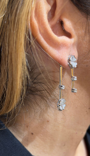 Boucles d'oreilles Boucles d’oreilles trèfles en or blanc et diamants 58 Facettes