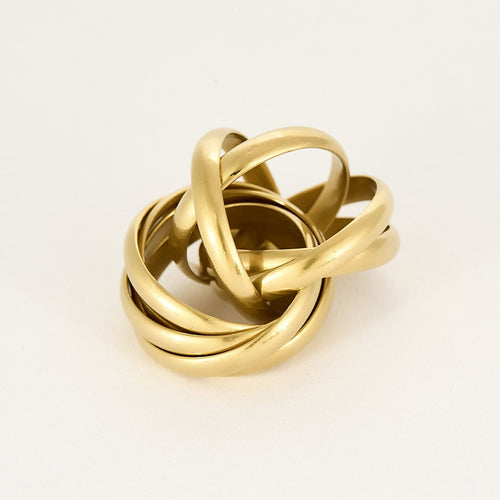 Bague 51 Bague neuf anneaux en or jaune 58 Facettes RAM3179