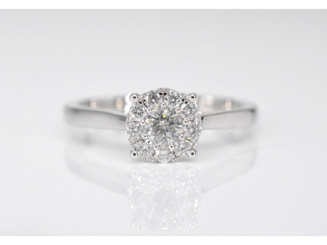 Entourage-ring i hvitt gull med diamanter