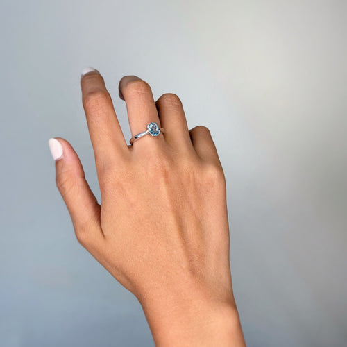 Bague 58 Bague - Or & Aigue-Marine 58 Facettes 250230R