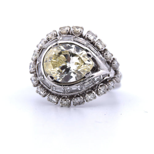 Bague 47 Bague rétro en platine 58 Facettes