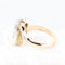 Bague Bague vintage toi et moi en or jaune 18 carats, sertie de diamants et ornée d'une perle. 58 Facettes 134237