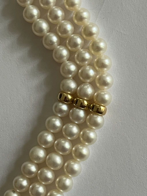 Bracelet Bracelet 3 Rangs Perles Fermoir Or Jaune 58 Facettes 5555