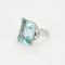 Bague 47 Bague en Or blanc 18k Aquamarine 58 Facettes CAS0171
