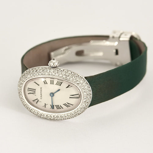 Montre CARTIER - Montre Baignoire en or blanc et diamants 58 Facettes
