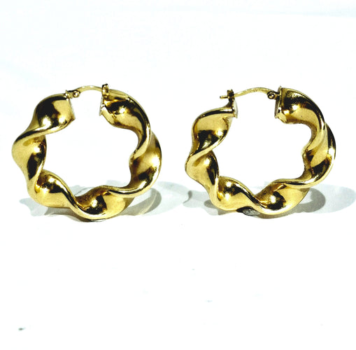 Boucles d'oreilles Paire de créole torsadées en or 58 Facettes