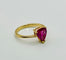 Bague 54 Bague en or jaune avec rubellite taillée en poire 58 Facettes 50318
