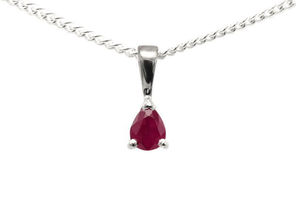 Pendentif Pendentif contemporain en or blanc serti d'un rubis 58 Facettes 22887