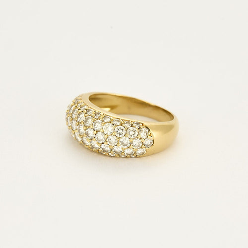 Bague 55 Bague bandeau or jaune et diamants 58 Facettes BG10