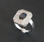 Bague 54.5 Bague saphir et diamants, monture or blanc 58 Facettes C23-10