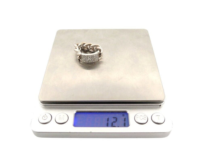 Bague 54 bague CHRISTIAN DIOR gourmette gm 54 or blanc 18k diamants 0.8ct 58 Facettes 268958