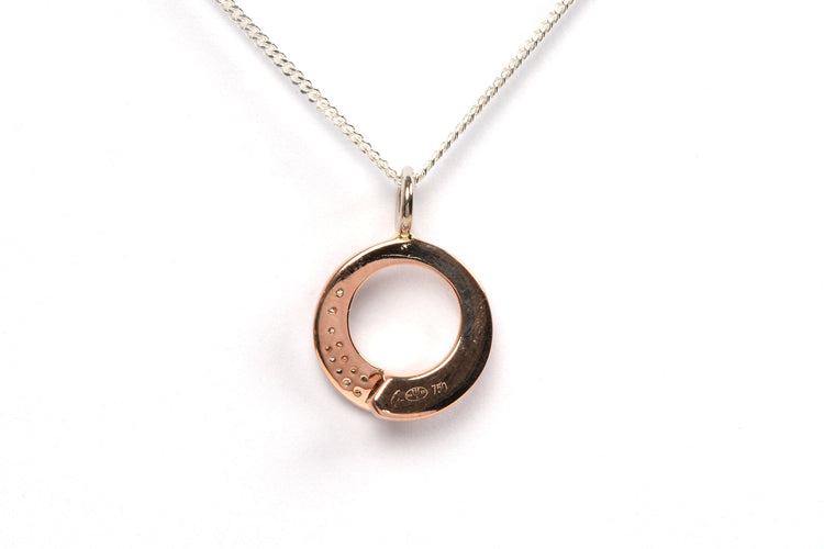 Pendentif Pendentif contemporain or rose, diamants 58 Facettes 21750