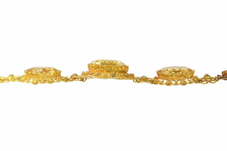 Collier Collier historique de 1820 en citrine et or, filigrane et granulation, très bel état 58 Facettes 25125-0132
