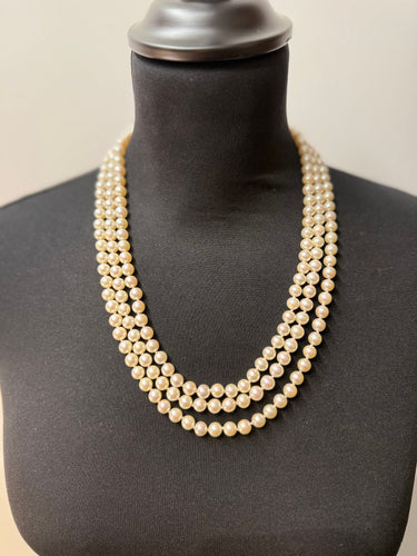 Collier Collier Perles de culture- 3 rangs - Fermoir Or blanc 58 Facettes 1.0000481/1