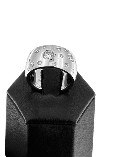 Bague 56 Bague en or blanc avec diamants, certifiée HRD 58 Facettes