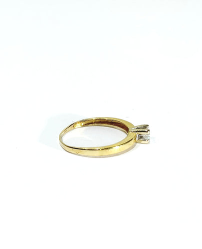 Bague 53.5 Solitaire Or Jaune Et Diamant 58 Facettes