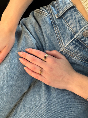 Bague 59.5 Bague en or jaune avec quartz fumé à facettes rondes 58 Facettes 2501021