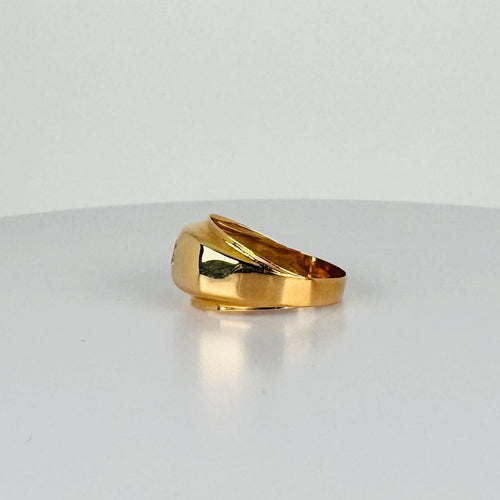 Warm Yellow Gold ring, Blue Spinel 58 Facettes 2508024