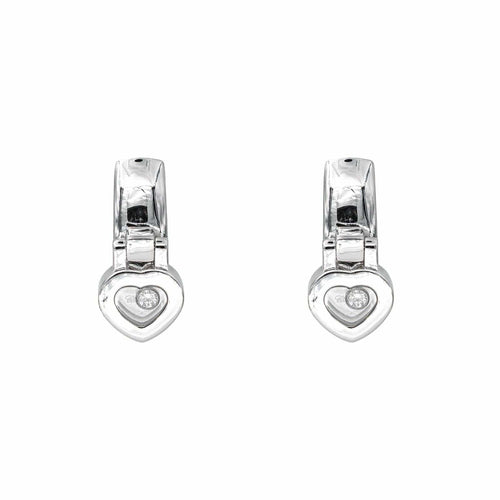 Boucles d'oreilles Chopard Boucles d'oreilles Happy Diamond  Or blanc Diamant 58 Facettes 4410625CN