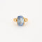 Bague 54 Bague or jaune saphir Ceylan clair et diamants 58 Facettes