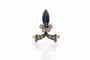 Bague 47 Bague tiare antique saphir et diamants en or jaune 14k et argent 58 Facettes 11720