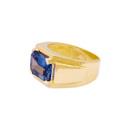 Bague 52 Bague or jaune et saphir ceylan 2,79 cts. 58 Facettes 34689