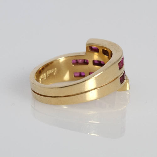 Bague 54 bague en or avec rubis et diamants 58 Facettes D362474