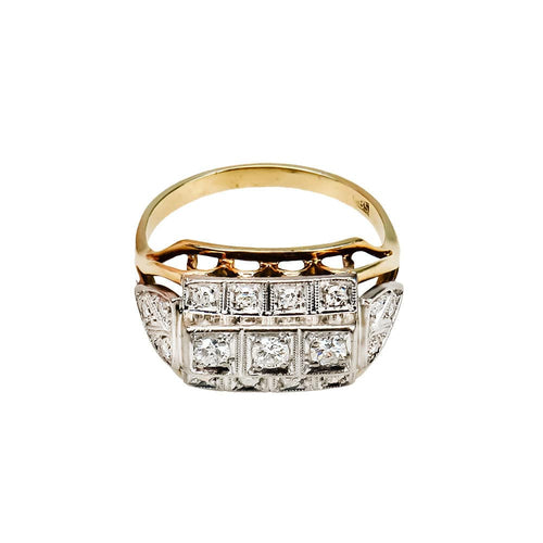 Bague 55.5 Bague Art Déco en or fantastique – style vintage 58 Facettes 2800