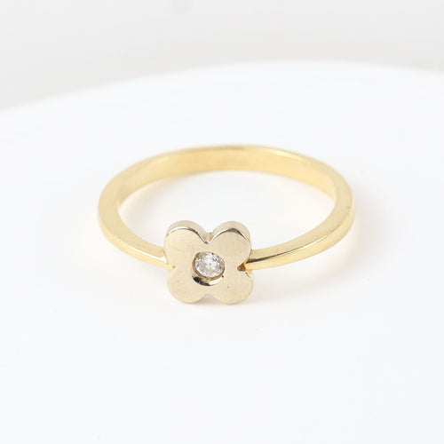 Bague Bague en or jaune 18 carats avec diamant taille brillant 58 Facettes 129540B