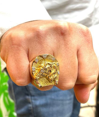 Bague Bague fer à cheval en or 18 carats et diamants 58 Facettes