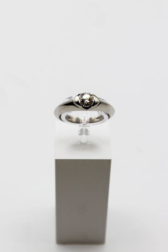 Bague 54 Solitaire or blanc et diamant 58 Facettes 240216