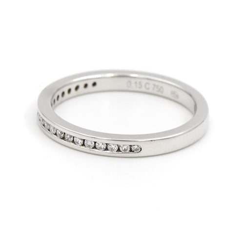 Bague 47 Bague Demi alliance Or blanc Diamant 58 Facettes 1816319CN