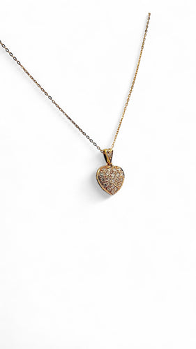 Collier Chaîne et pendentif cœur or jaune et diamants 58 Facettes