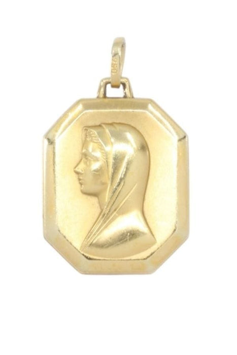 Pendentif Médaille or jaune notre dame de lourdes 58 Facettes 092501