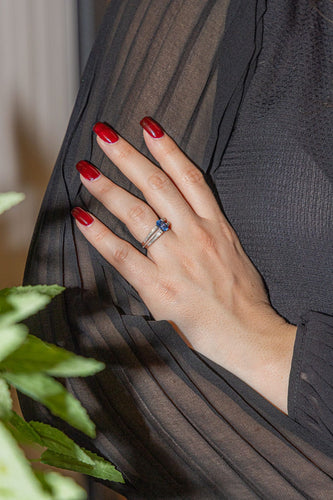 Bague 51 Bague Solitaire Or blanc Saphir 58 Facettes 2975753CN