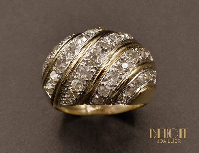 Bague 51.5 Bague Boule or jaune diamants 58 Facettes A9645