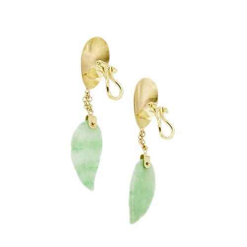 Boucles d'oreilles Boucles d'oreilles en jade et diamant 58 Facettes 37433