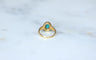 Bague 47 Ancienne Bague Marguerite Or Jaune, Turquoise, Diamants 58 Facettes