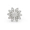 Bague Bague fleur en or blanc avec diamants de 2,1 carats 58 Facettes
