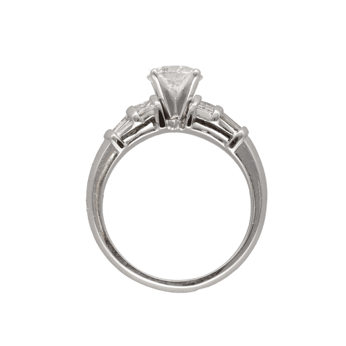 Bague 55 Solitaire en or gris 18K avec diamant 1,12 ct H-VS1 – Certificat HRD – Taille 55-56 58 Facettes