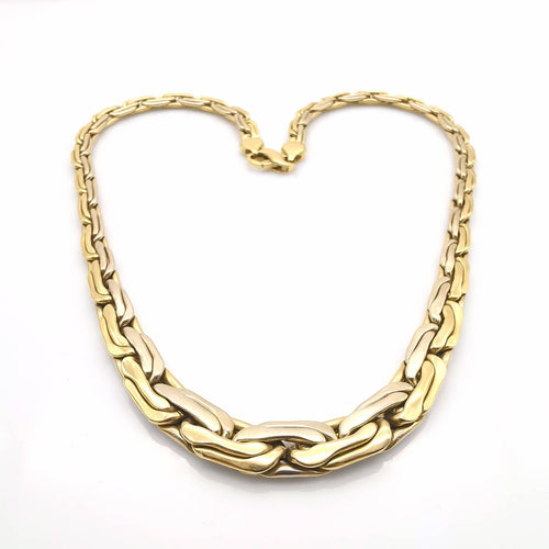 Collier Collier maillons haricots doublés en or deux tons 58 Facettes