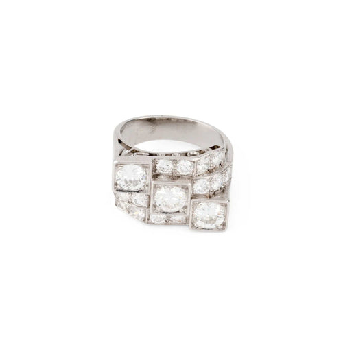 Bague 54 Bague Art Déco Diamants Platine 58 Facettes 1
