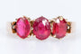 Bague 52 Bague en or rose 18 carats ornée de 3 rubis ovales de 0,66 carats total 58 Facettes BG-RBS-1-101